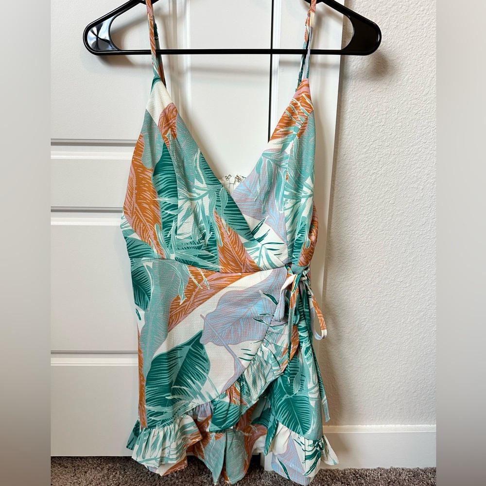 Camisole Ruffled Wrap Romper